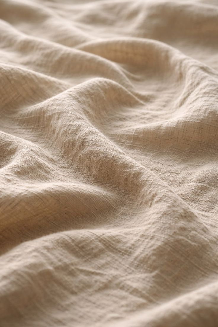 Rumpled natural linen fabric
