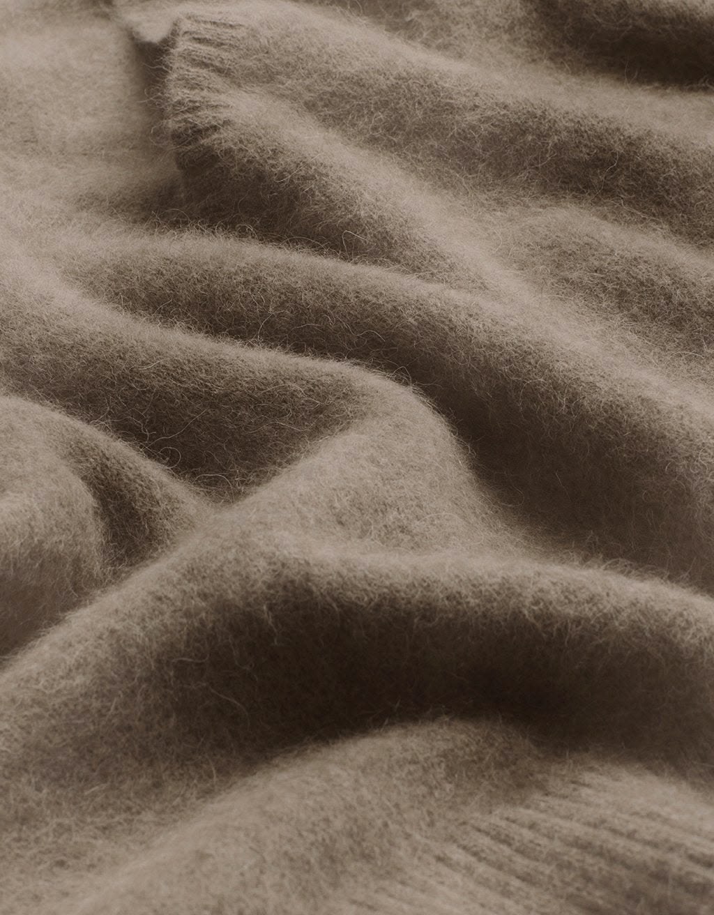 Folded brushed wool fabric